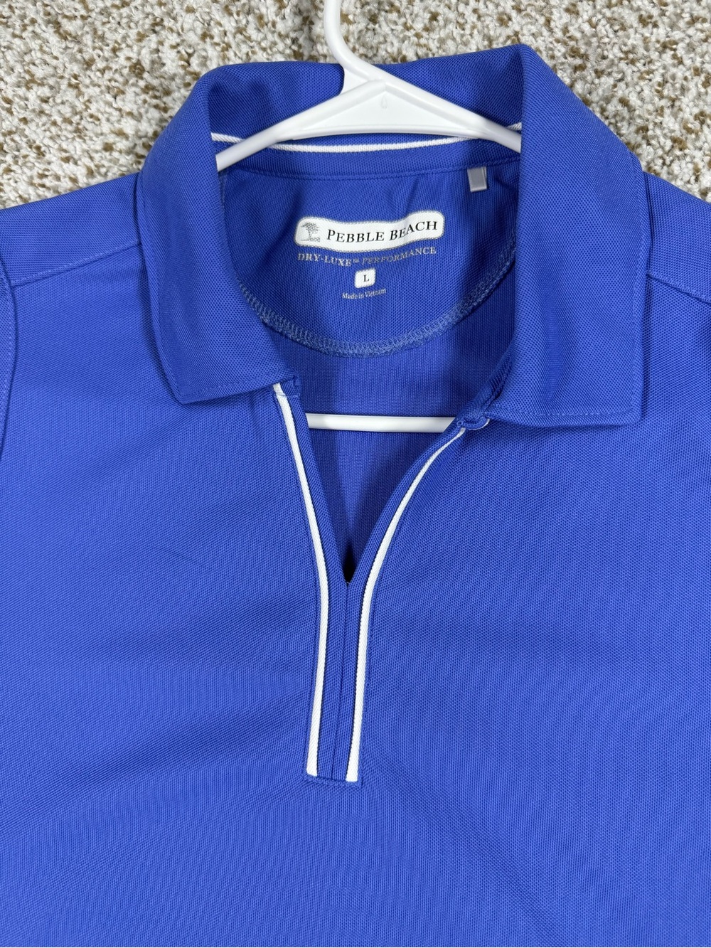 Pebble Beach Women’s Sleeveless Large Polo Dry-Luxe Performance Blue